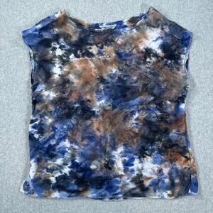 Hard Tail Forever Tie Dye Pullover Top Women's Small Blue/Brown Sleeveless